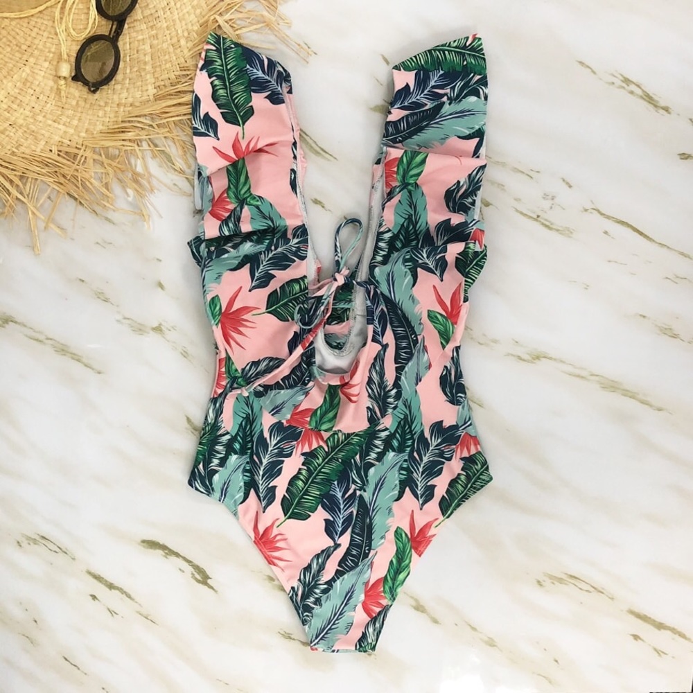 Pink Paradise Ruffle Monokini [A] - Picture 3 of 4